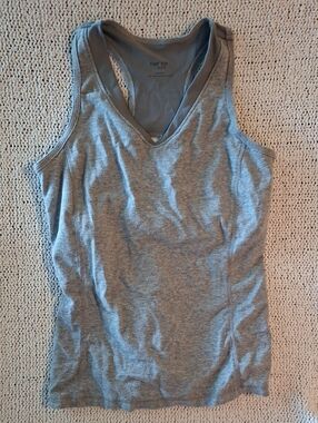 Light Gray V-Neck Racerback Tank